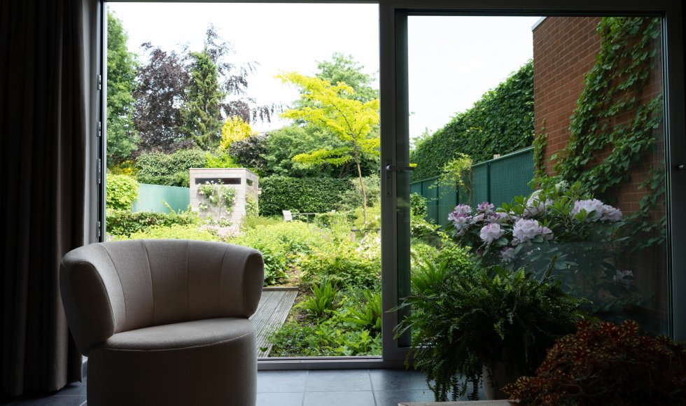 Terras met planten