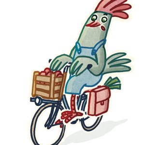 colette op de fiets